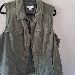 Green leather vest